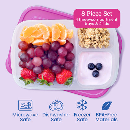 Bentgo Easyboxes 3-Compartment Food Containers 8-Piece Set