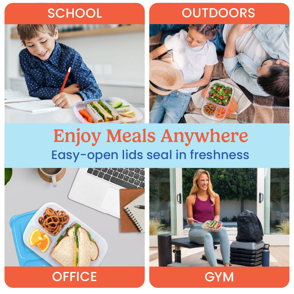 Bentgo Easyboxes 3-Compartment Food Containers 8-Piece Set