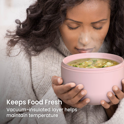 Bentgo® Bowl (2-Pack) - Blush | Keeps Food Fresh - Vacuum-Insulated Layer Helps Maintain Temperature